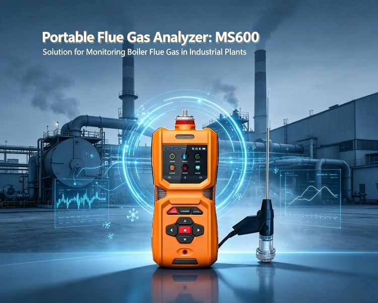 الحل لمراقبة غاز مداخن الغلايات في المنشآت الصناعية | MS600-FG | تحسين الاحتراق المعتمد على البيانات المزدوجة لثاني أكسيد الكربون والأكسجين